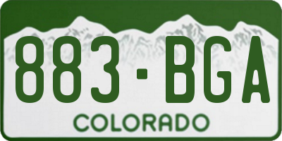 CO license plate 883BGA