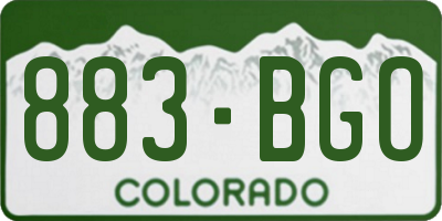 CO license plate 883BGO