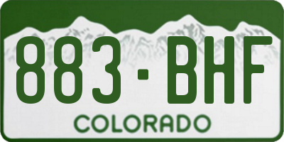CO license plate 883BHF