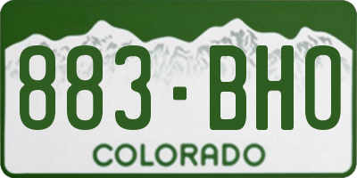 CO license plate 883BHO