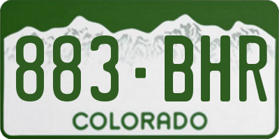 CO license plate 883BHR