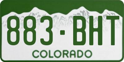 CO license plate 883BHT