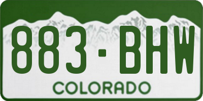 CO license plate 883BHW