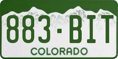 CO license plate 883BIT