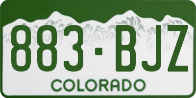 CO license plate 883BJZ