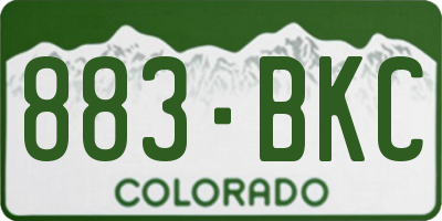 CO license plate 883BKC