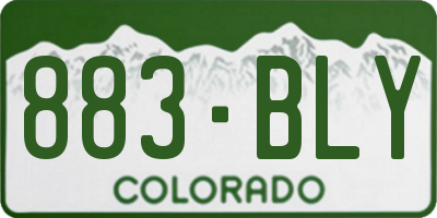 CO license plate 883BLY