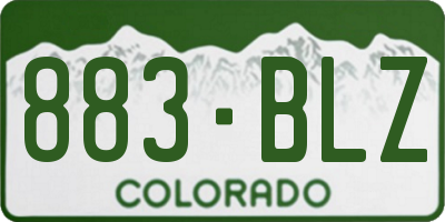 CO license plate 883BLZ