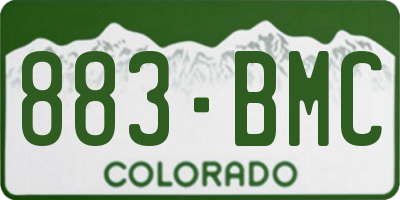 CO license plate 883BMC