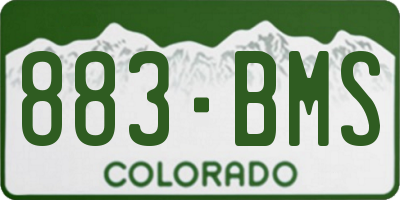 CO license plate 883BMS