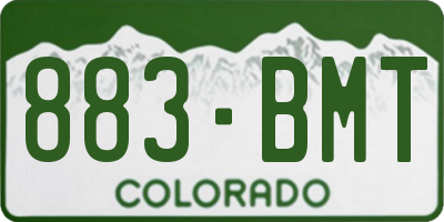 CO license plate 883BMT
