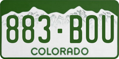 CO license plate 883BOU