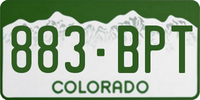 CO license plate 883BPT