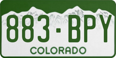 CO license plate 883BPY