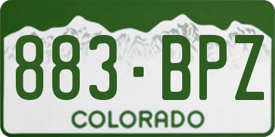 CO license plate 883BPZ