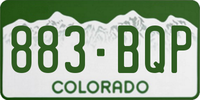 CO license plate 883BQP
