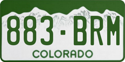 CO license plate 883BRM