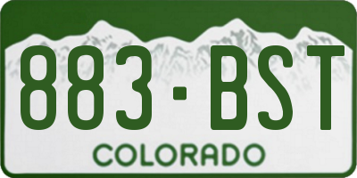 CO license plate 883BST