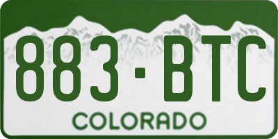 CO license plate 883BTC