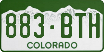 CO license plate 883BTH