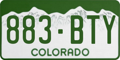 CO license plate 883BTY