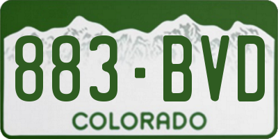 CO license plate 883BVD