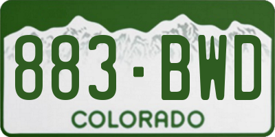 CO license plate 883BWD