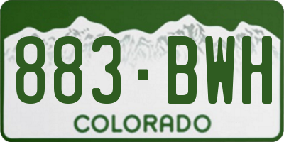 CO license plate 883BWH