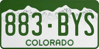 CO license plate 883BYS