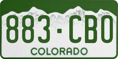 CO license plate 883CBO