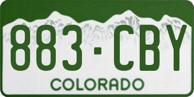 CO license plate 883CBY