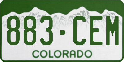 CO license plate 883CEM