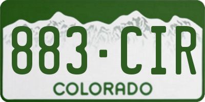 CO license plate 883CIR