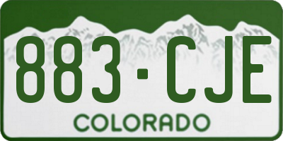 CO license plate 883CJE