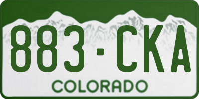 CO license plate 883CKA