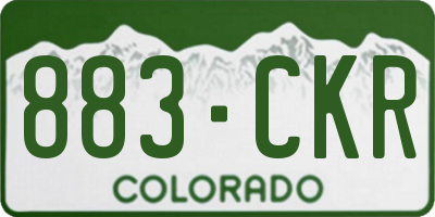 CO license plate 883CKR