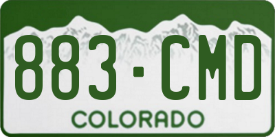 CO license plate 883CMD
