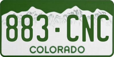 CO license plate 883CNC