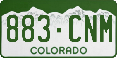 CO license plate 883CNM