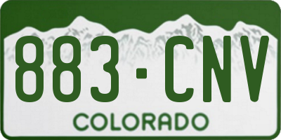 CO license plate 883CNV