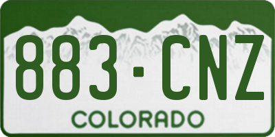 CO license plate 883CNZ