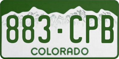 CO license plate 883CPB