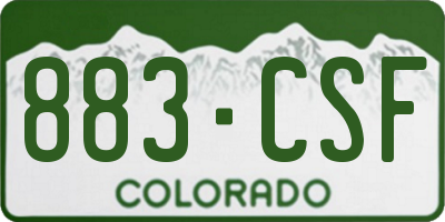 CO license plate 883CSF