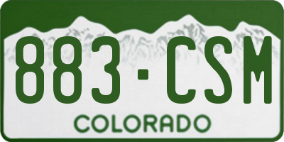 CO license plate 883CSM