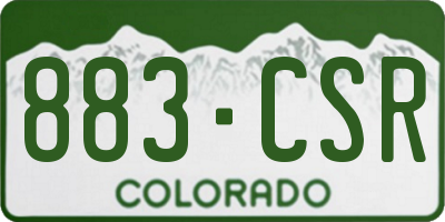 CO license plate 883CSR