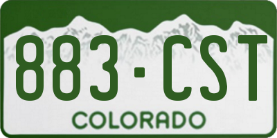 CO license plate 883CST