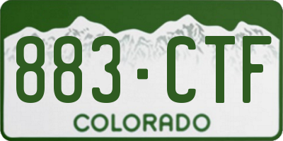 CO license plate 883CTF