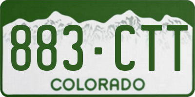CO license plate 883CTT