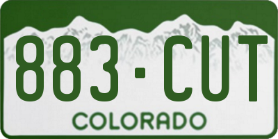CO license plate 883CUT