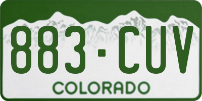 CO license plate 883CUV